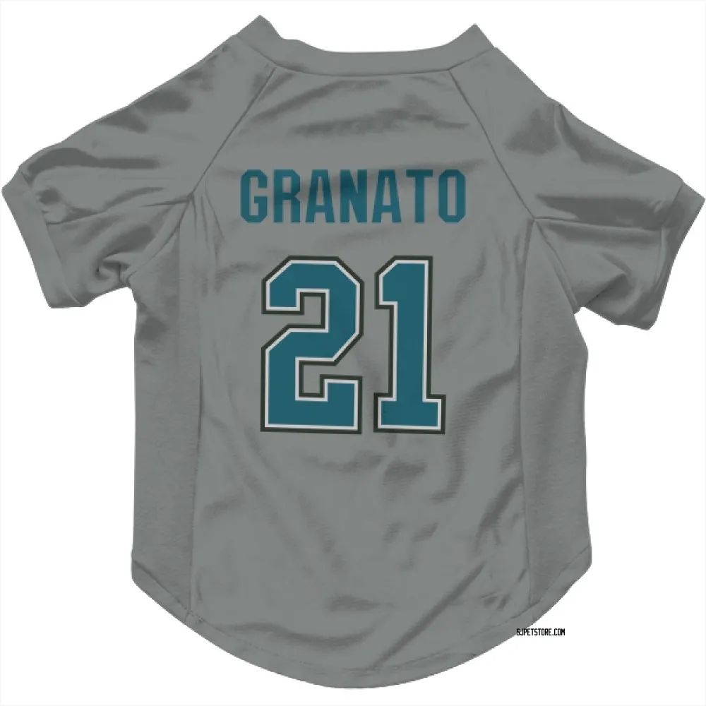 San Jose Sharks Tony Granato Gray Pet Jersey for Dog & Cat