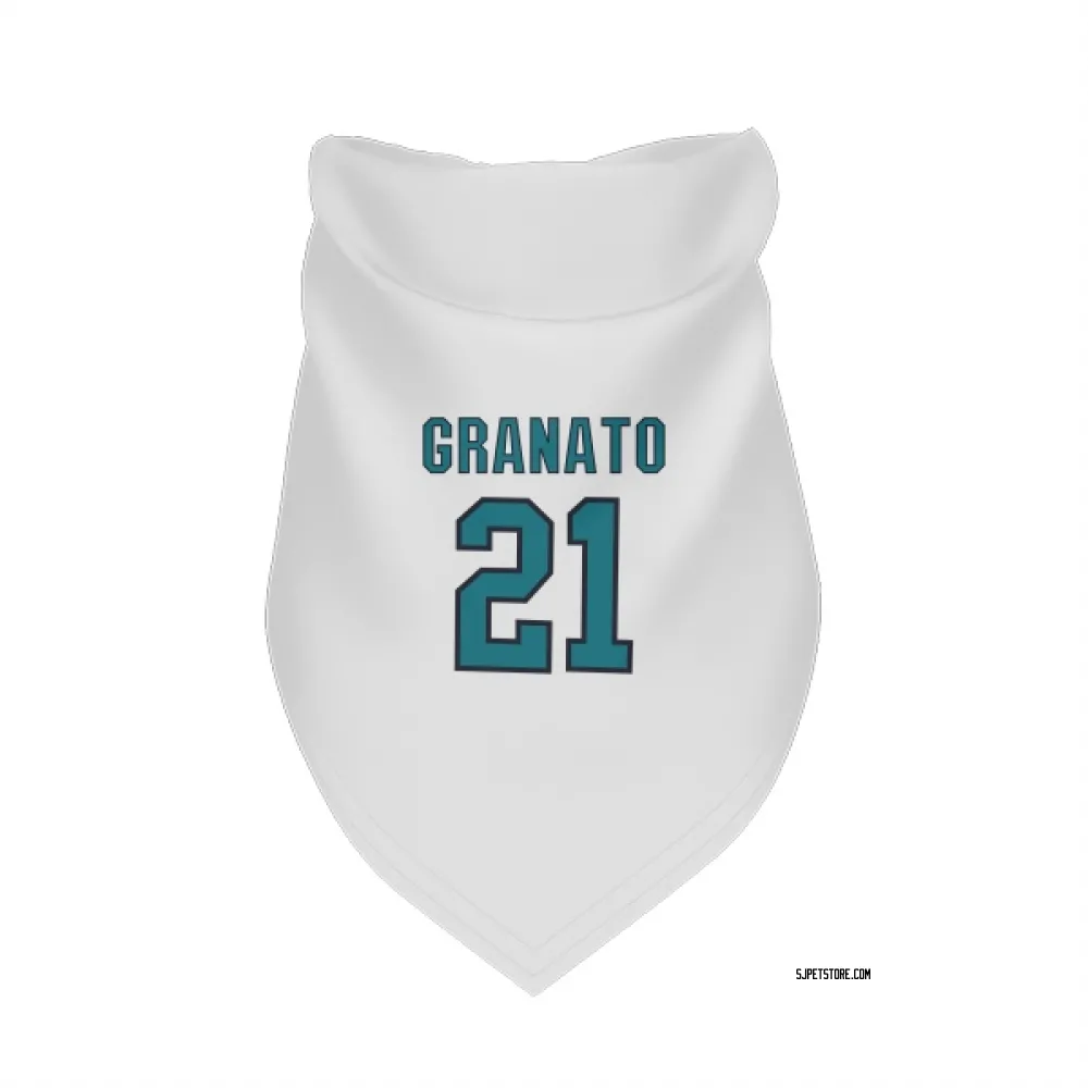 San Jose Sharks Tony Granato White Pet Bandana for Dog & Cat