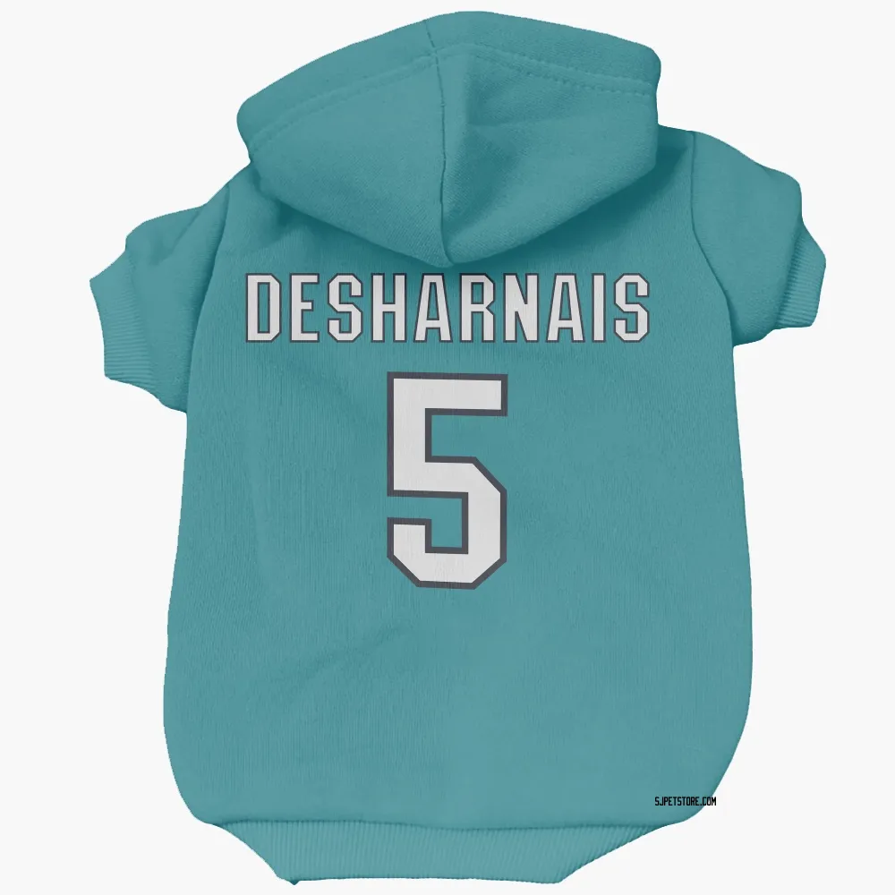 San Jose Sharks Vincent Desharnais Teal Pet Hoodie for Dog & Cat