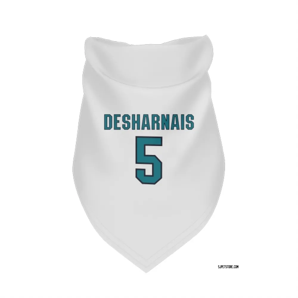 San Jose Sharks Vincent Desharnais White Pet Bandana for Dog & Cat