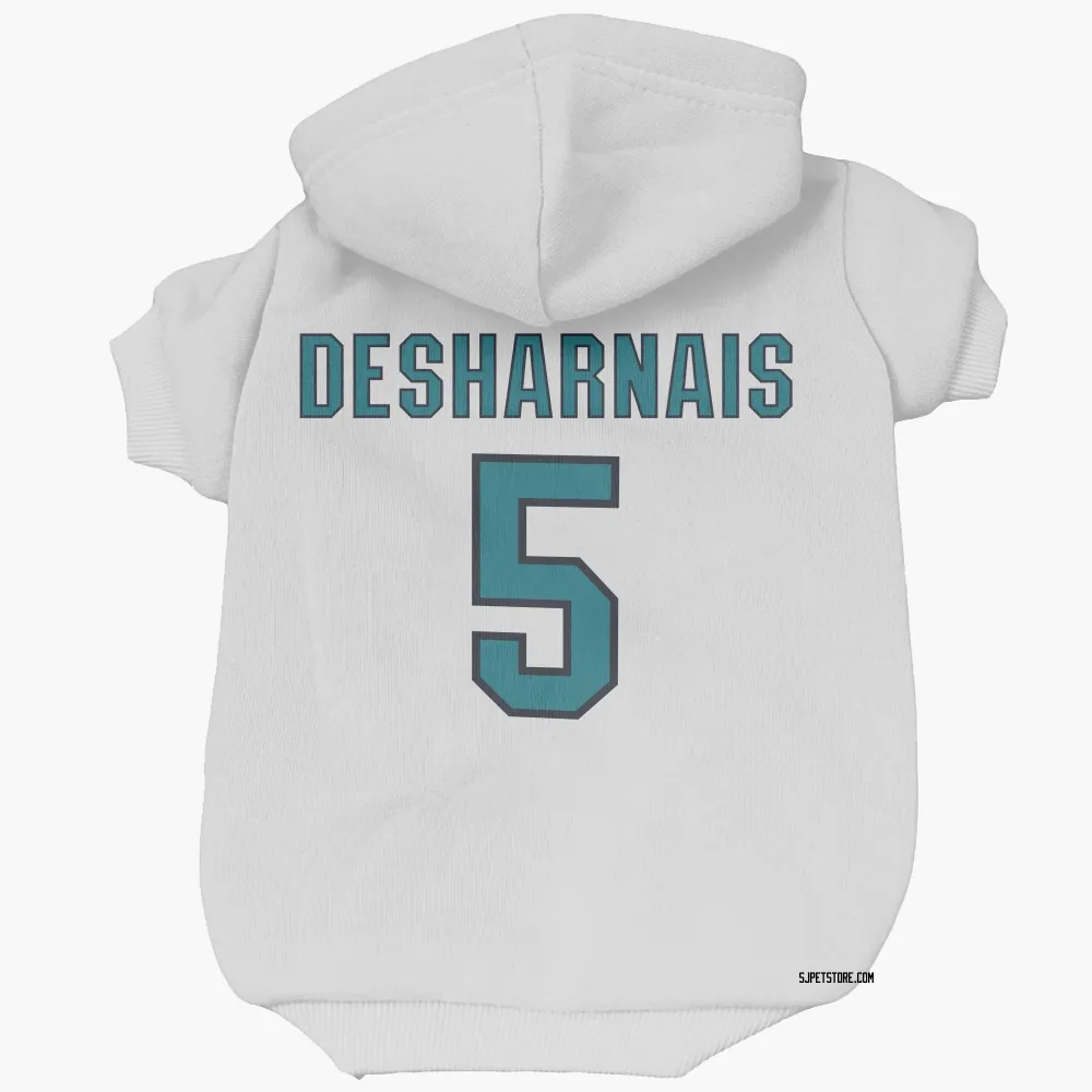 San Jose Sharks Vincent Desharnais White Pet Hoodie for Dog & Cat