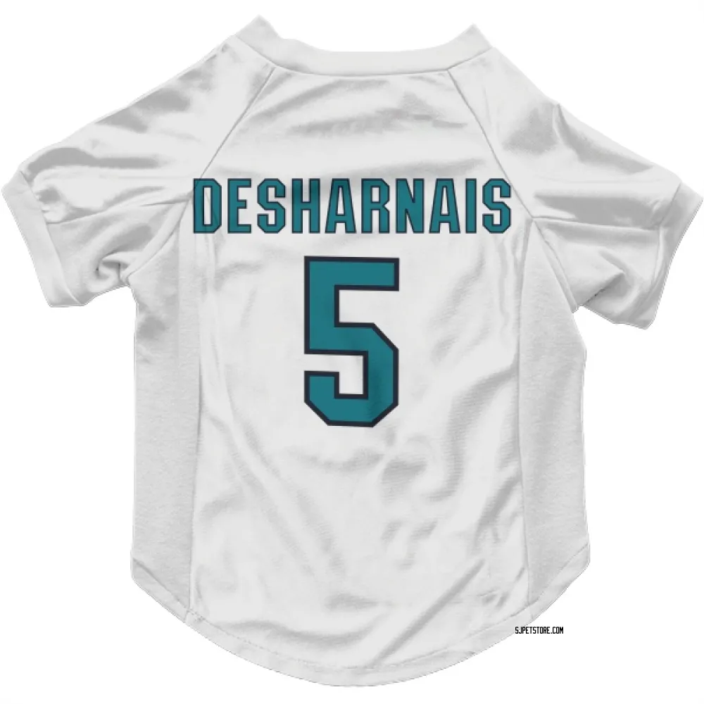 San Jose Sharks Vincent Desharnais White Pet Jersey for Dog & Cat