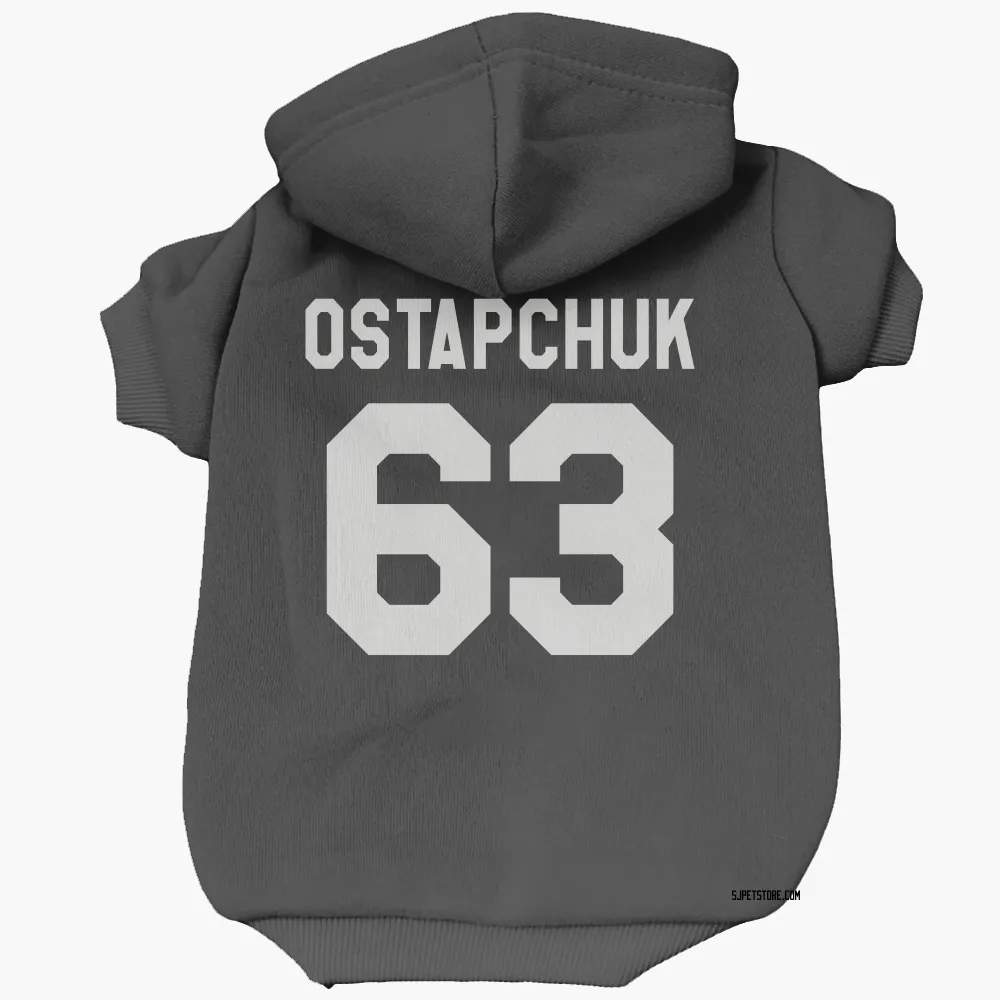 San Jose Sharks Zack Ostapchuk Black White Pet Hoodie for Dog & Cat