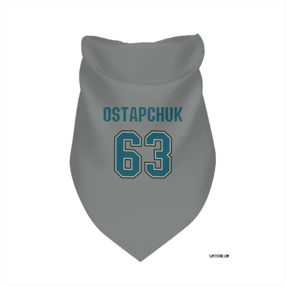 San Jose Sharks Zack Ostapchuk Gray Pet Bandana for Dog & Cat