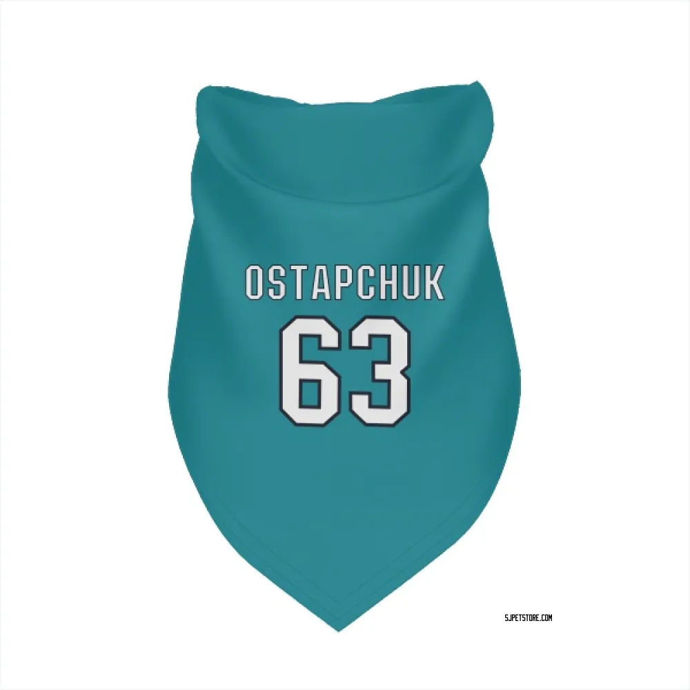 San Jose Sharks Zack Ostapchuk Teal Pet Bandana for Dog & Cat