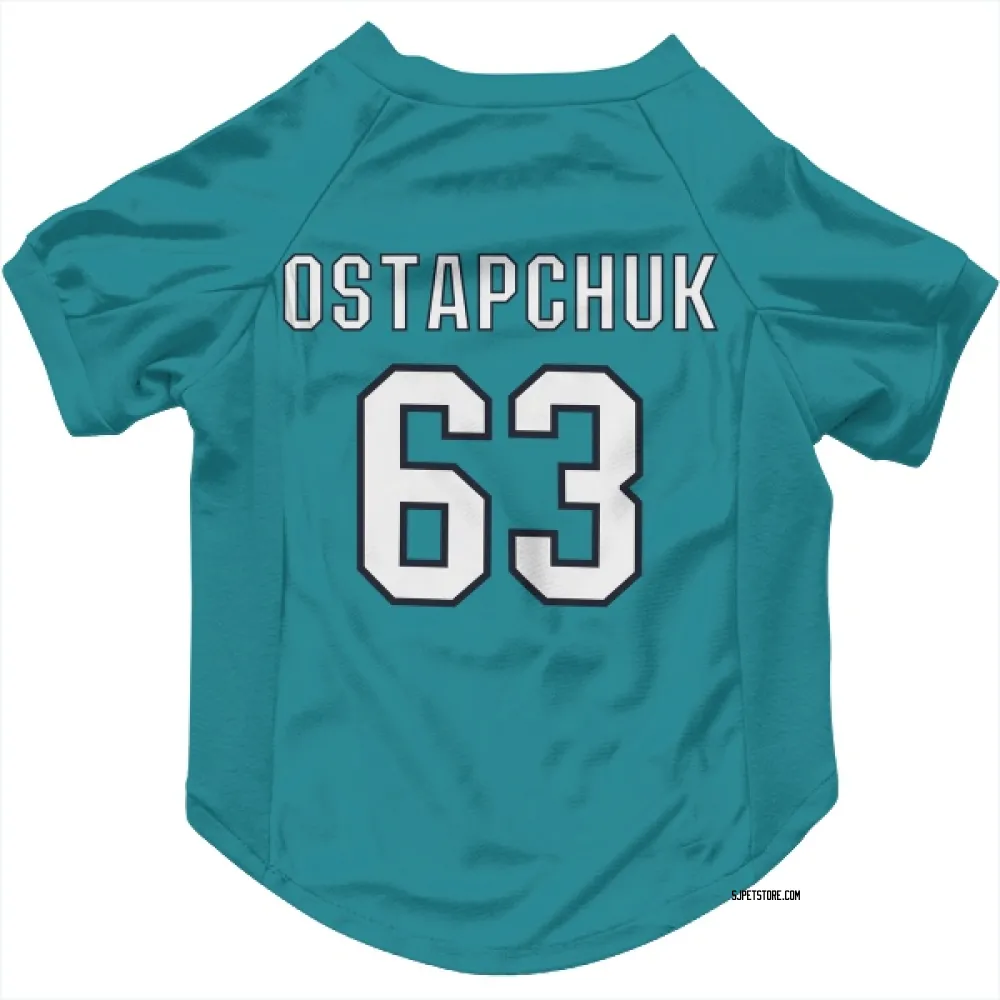 San Jose Sharks Zack Ostapchuk Teal Pet Jersey for Dog & Cat