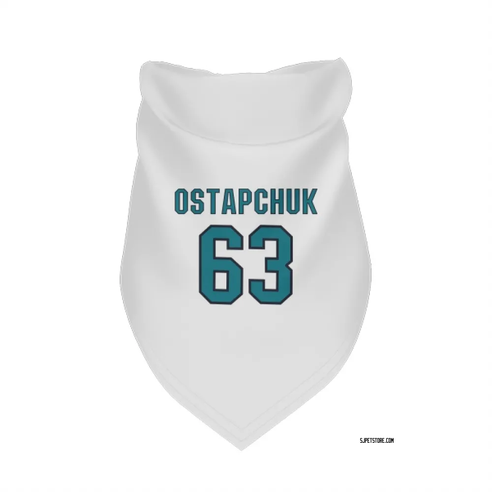 San Jose Sharks Zack Ostapchuk White Pet Bandana for Dog & Cat